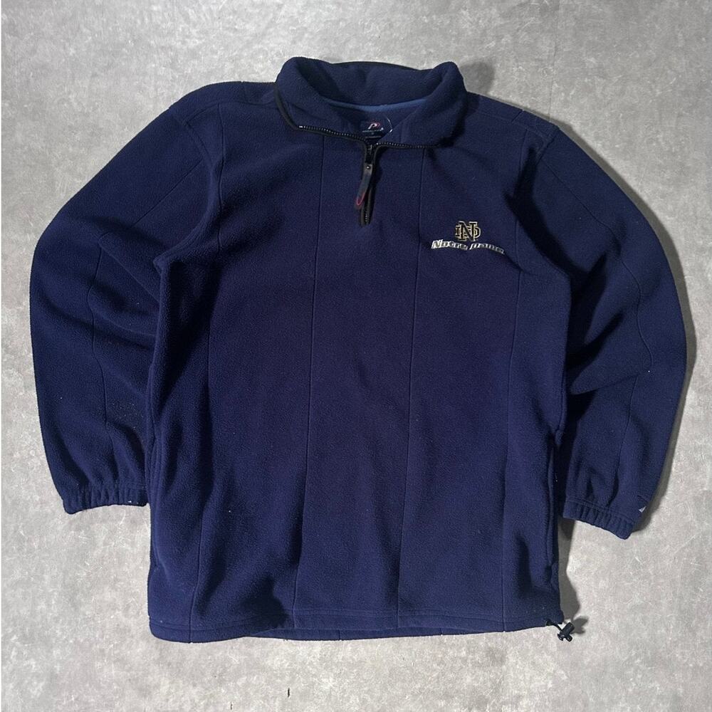 2000's Vintage Notre Dame Logo Cotton Navy Quarter Zip Up -M